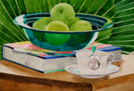 116, Bowl of Apples on Matisse, 6 x 8 1/2 2008 wc. Please inquire.