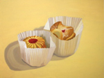 35, Cookies on Yellow Table 18x24 oil on panel 2009. Please Inquire.