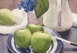 64, Blue Hydrangea with Apples, 10 3/4 x 7 1986 wc. Not available.
